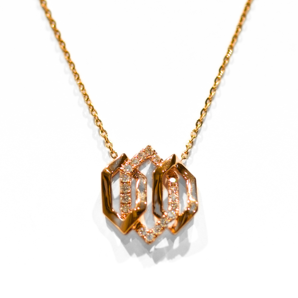 Picture of Natural Diamond Rose Gold Necklace